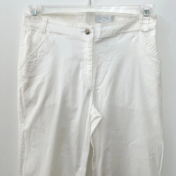 Callaway Women’s White Tech Golf Pants Sz 4 Cotton/Spandex Straight Leg - Picture 4 of 11